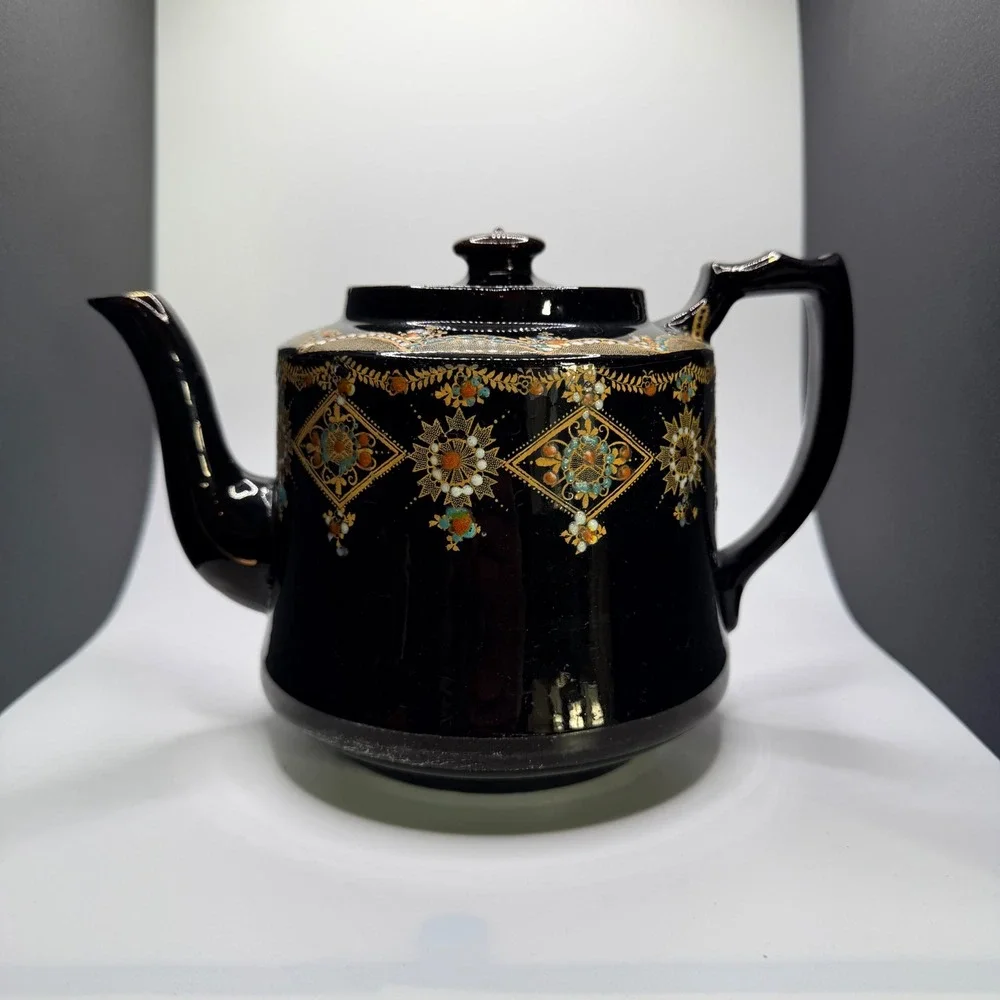 Vintage Made in England Price Brothers Burslem Moriage Hand Painted Teapot 1930s